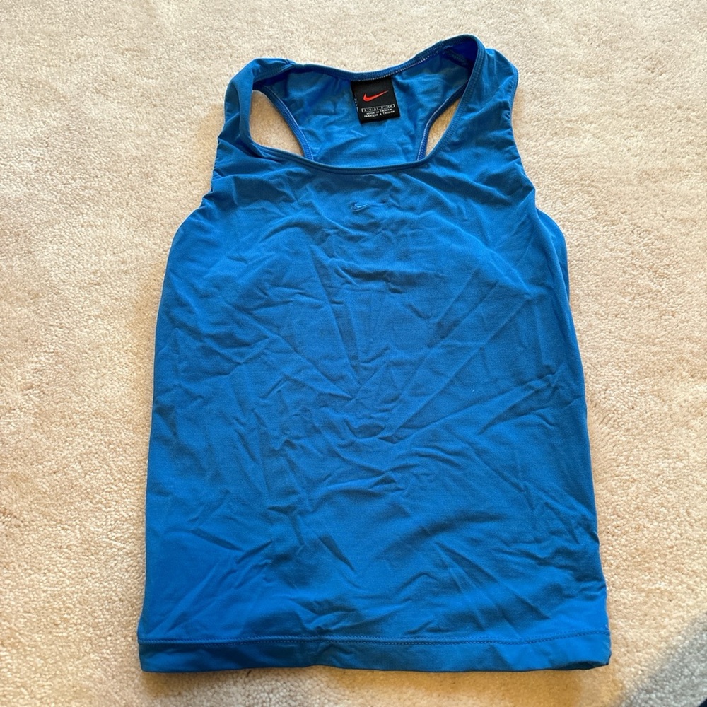 Nike blue athletic workout tank top